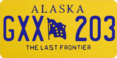 AK license plate GXX203