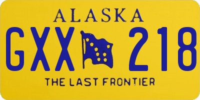 AK license plate GXX218