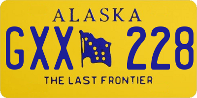 AK license plate GXX228