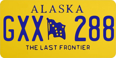 AK license plate GXX288