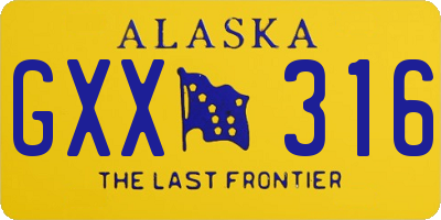 AK license plate GXX316