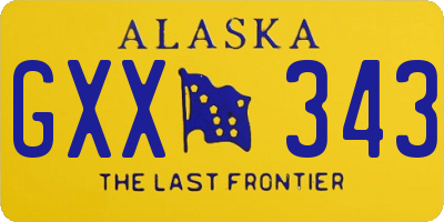 AK license plate GXX343