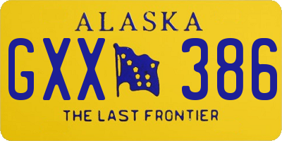 AK license plate GXX386