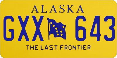AK license plate GXX643
