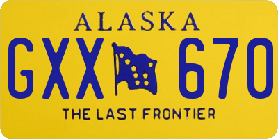 AK license plate GXX670