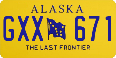 AK license plate GXX671