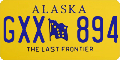 AK license plate GXX894
