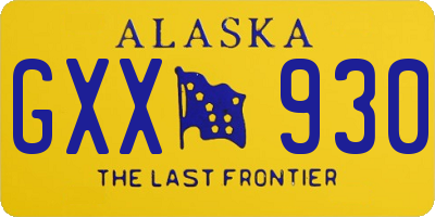 AK license plate GXX930