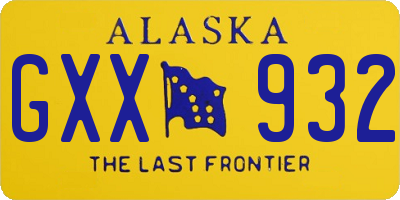 AK license plate GXX932