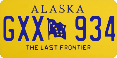 AK license plate GXX934
