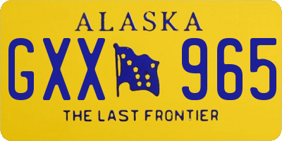 AK license plate GXX965