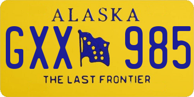 AK license plate GXX985