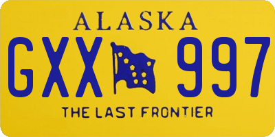 AK license plate GXX997