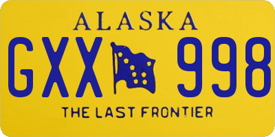 AK license plate GXX998