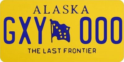 AK license plate GXY000