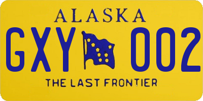 AK license plate GXY002