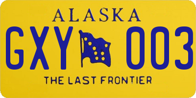 AK license plate GXY003