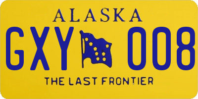 AK license plate GXY008