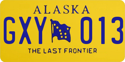 AK license plate GXY013