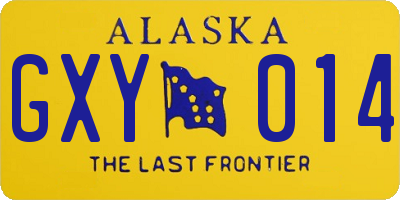 AK license plate GXY014