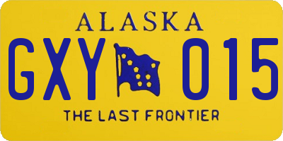 AK license plate GXY015