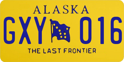AK license plate GXY016