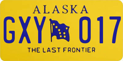 AK license plate GXY017