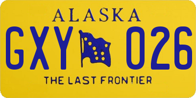 AK license plate GXY026