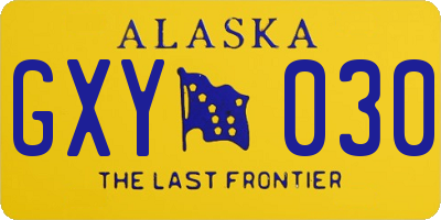 AK license plate GXY030
