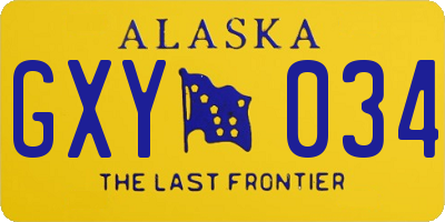 AK license plate GXY034
