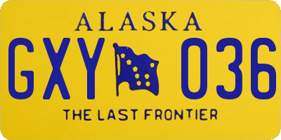 AK license plate GXY036