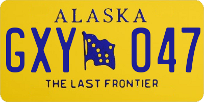 AK license plate GXY047