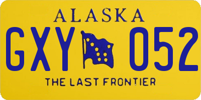 AK license plate GXY052