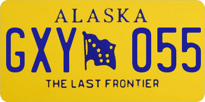 AK license plate GXY055