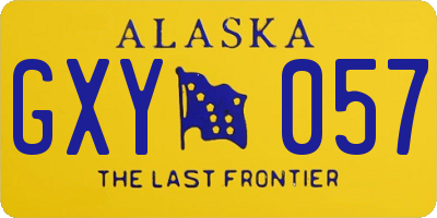 AK license plate GXY057