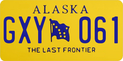 AK license plate GXY061