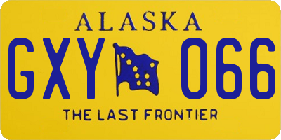 AK license plate GXY066