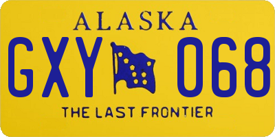 AK license plate GXY068