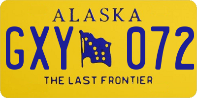 AK license plate GXY072