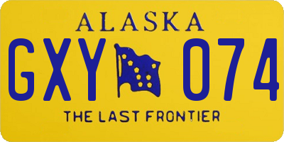 AK license plate GXY074