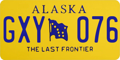 AK license plate GXY076