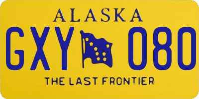 AK license plate GXY080