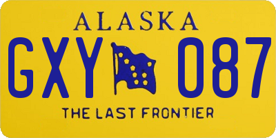 AK license plate GXY087
