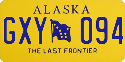 AK license plate GXY094