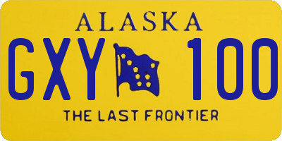 AK license plate GXY100