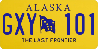 AK license plate GXY101