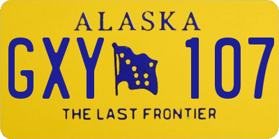 AK license plate GXY107