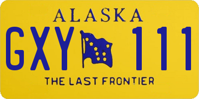 AK license plate GXY111