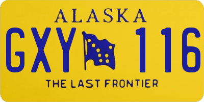 AK license plate GXY116
