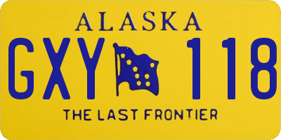 AK license plate GXY118